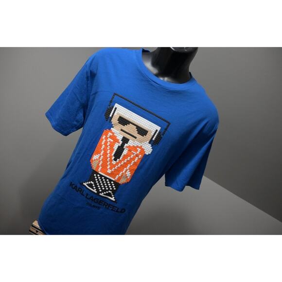 Karl Lagerfeld Tee Shirt Kocktail Karl Textured Short Sleeve Mens Size Large - Picture 4 of 9